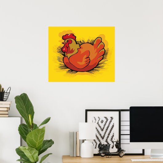 Poster Coq en paille (Bureau à domicile)