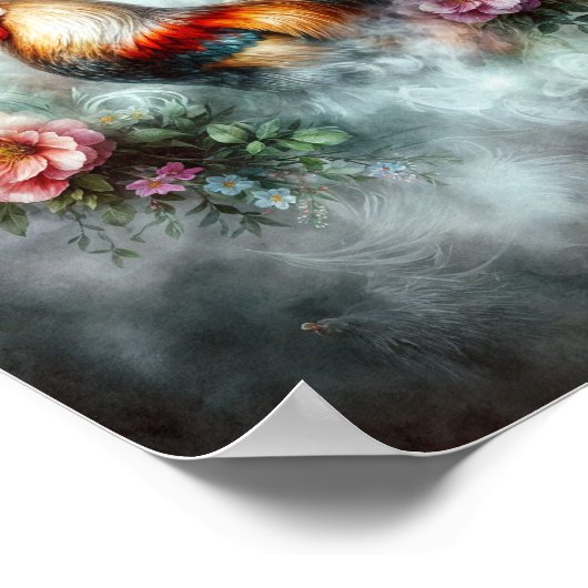 Poster Coq en Smokey Wreath Digital (Coin)