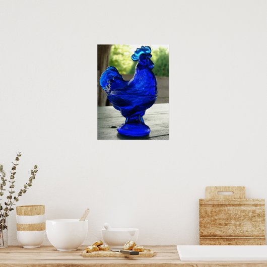 Poster Coq en verre bleu (Cuisine)