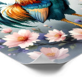 Poster Coq et fleurs Digital (Coin)