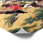 Poster Coq et Hen avec Hydrangeas par Ito Jakuchu (Coin)