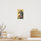Poster Coq et Hen avec Hydrangeas par Ito Jakuchu (Cuisine)