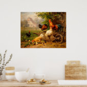Poster Coq et poules Carl Jutz Développement numérique (Cuisine)
