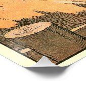 Poster Coq et poules dans le triage agricole (Coin)