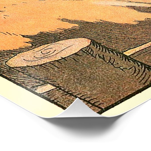 Poster Coq et poules dans le triage agricole (Coin)