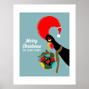 Poster Coq portugais et saint Bauble de Noël