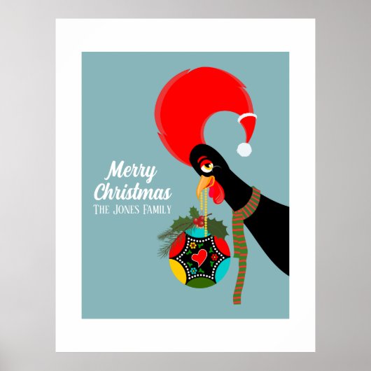 Poster Coq portugais et saint Bauble de Noël (Devant)