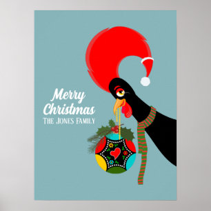 Poster Coq portugais et saint Bauble de Noël