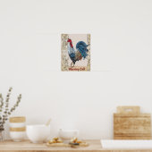 Poster Coq, Poules bleues, Modifier l'affiche texte (Cuisine)