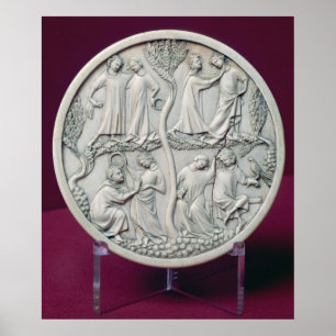Poster Coque miroir représentant des scènes courtoises, c