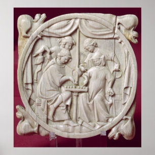 Poster Coque miroir représentant un jeu d'échecs, c.1300