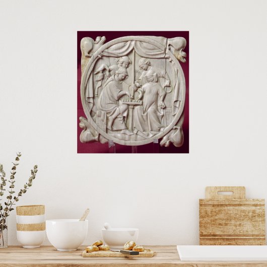 Poster Coque miroir représentant un jeu d'échecs, c.1300 (Cuisine)