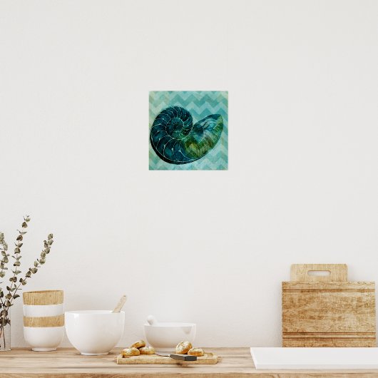 Poster Coque spirale Turquoise (Cuisine)