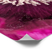 Poster Coquelicot Oriental Fleural Rose Foncé (Coin)