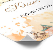 Poster Coquelicots combien de baisers jeu de baby shower  (Coin)