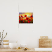 Poster Coquelicots dans la lumière du soir (Cuisine)