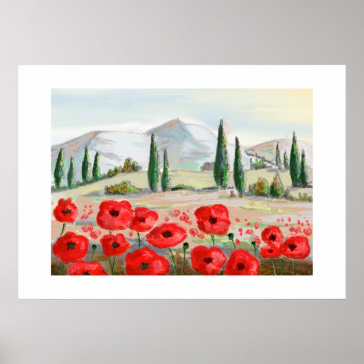 Poster Coquelicots en fête fleurs rouges. (Devant)