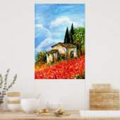 POSTER COQUELICOTS EN TOUSCANIE (Cuisine)