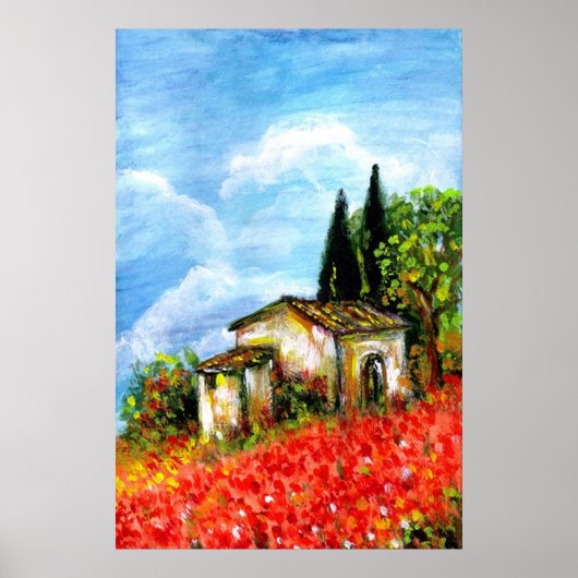 POSTER COQUELICOTS EN TOUSCANIE (Devant)