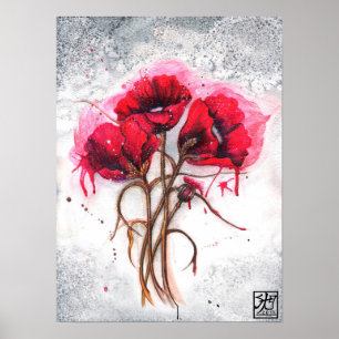 Poster Coquelicots rouges de Lisa