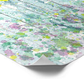 Poster Coquelicots sarcelle et gris, Mur de fleurs à l'aq (Coin)