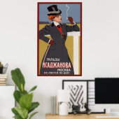 Poster Coques de cigarettes de Isadzhanov Ad ~ Moscou 190 (Bureau à domicile)