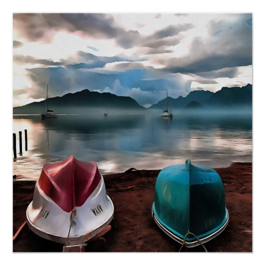 Poster Coques des bateaux et marmaris Hiver (Devant)