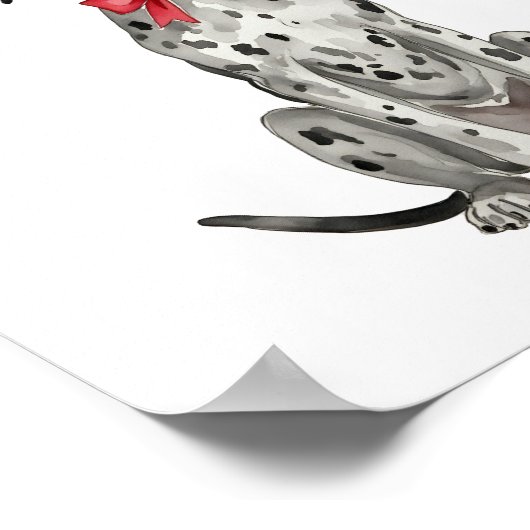 Poster Coquette Aquarelle de chiot dalmate (Coin)