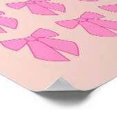 Poster Coquette aux rubans rose et pêche (Coin)