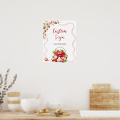 Poster Coquette Berry In Love Custom Party Signer (Cuisine)