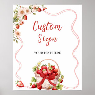 Poster Coquette Berry In Love Custom Party Signer