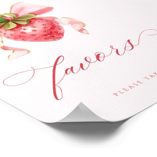 Poster Coquette Berry Sweet Baby shower Faveurs Panneau d (Coin)