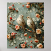 Poster Coquette Birds Floral (Devant)