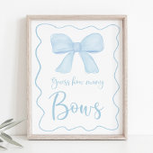 Poster Coquette Blue Bow Devine Combien De Baby showers J