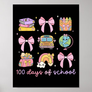 Poster Coquette Bow 100 Jours De Professeur Scolaire Gi