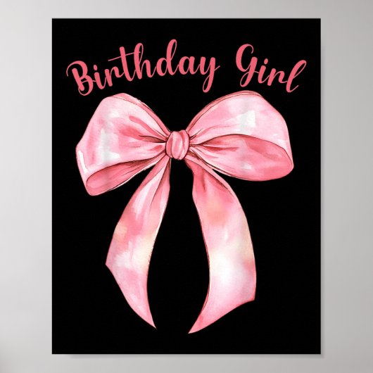 Poster Coquette Bow Anniversaire Filles Esthétiques Fille (Devant)