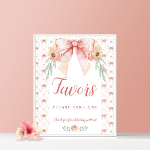 Poster Coquette Bow Baby shower Faveurs