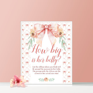 Poster Coquette Bow Baby shower Quelle est la taille du v
