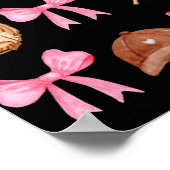 Poster Coquette Bow Baseball Mama Baseball Maman Mères Da (Coin)
