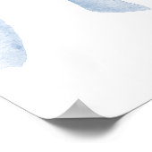 Poster Coquette Bow bleu Baby shower Bienvenue (Coin)