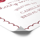 Poster Coquette Bow Cherry En Haut Fête des mariées Bienv (Coin)