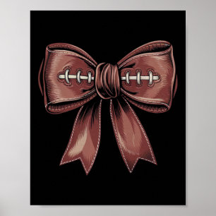 Poster Coquette Bow Citrouille Américain Football Merci A