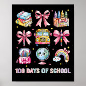 Poster Coquette Bow Enseignant Étudiant 100 Jours D'École (Devant)