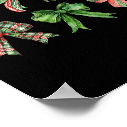 Poster Coquette Bow Joyeux Noël Noël Jeu de Noël Pajamas (Coin)