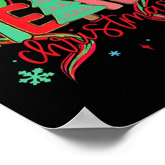 Poster Coquette Bow Joyeux Noël Snowflake Xmas Pyjama (Coin)