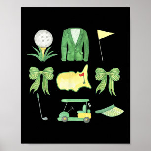 Poster Coquette Bow Masters Tournoi de golf Graphisme pou