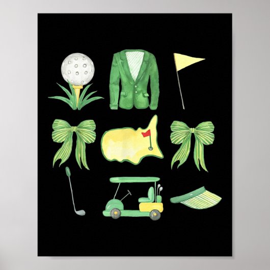 Poster Coquette Bow Masters Tournoi de golf Graphisme pou (Devant)