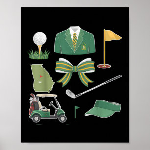 Poster Coquette Bow Masters Tournoi de golf Graphisme pou