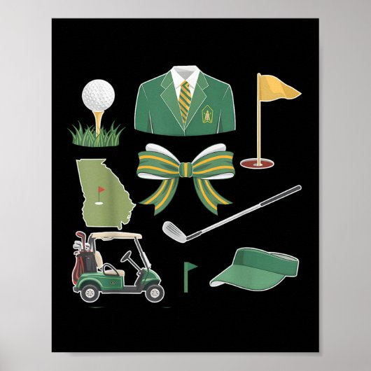 Poster Coquette Bow Masters Tournoi de golf Graphisme pou (Devant)