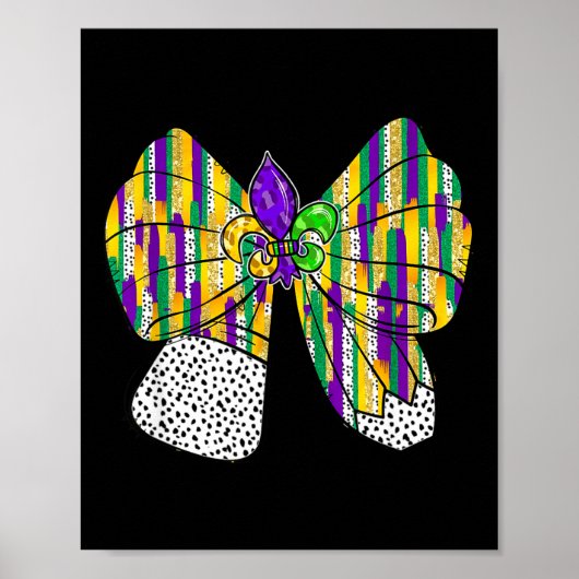 Poster Coquette Bow Pencil Mardi Gras Fleur-de-lis Teache (Devant)